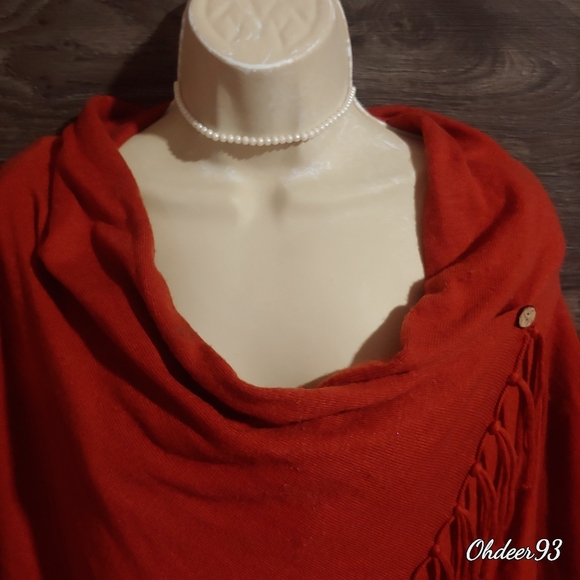 🎉🛍 She and sky burnt orange long sleeve cardigan button up wrap size small - Picture 3 of 9